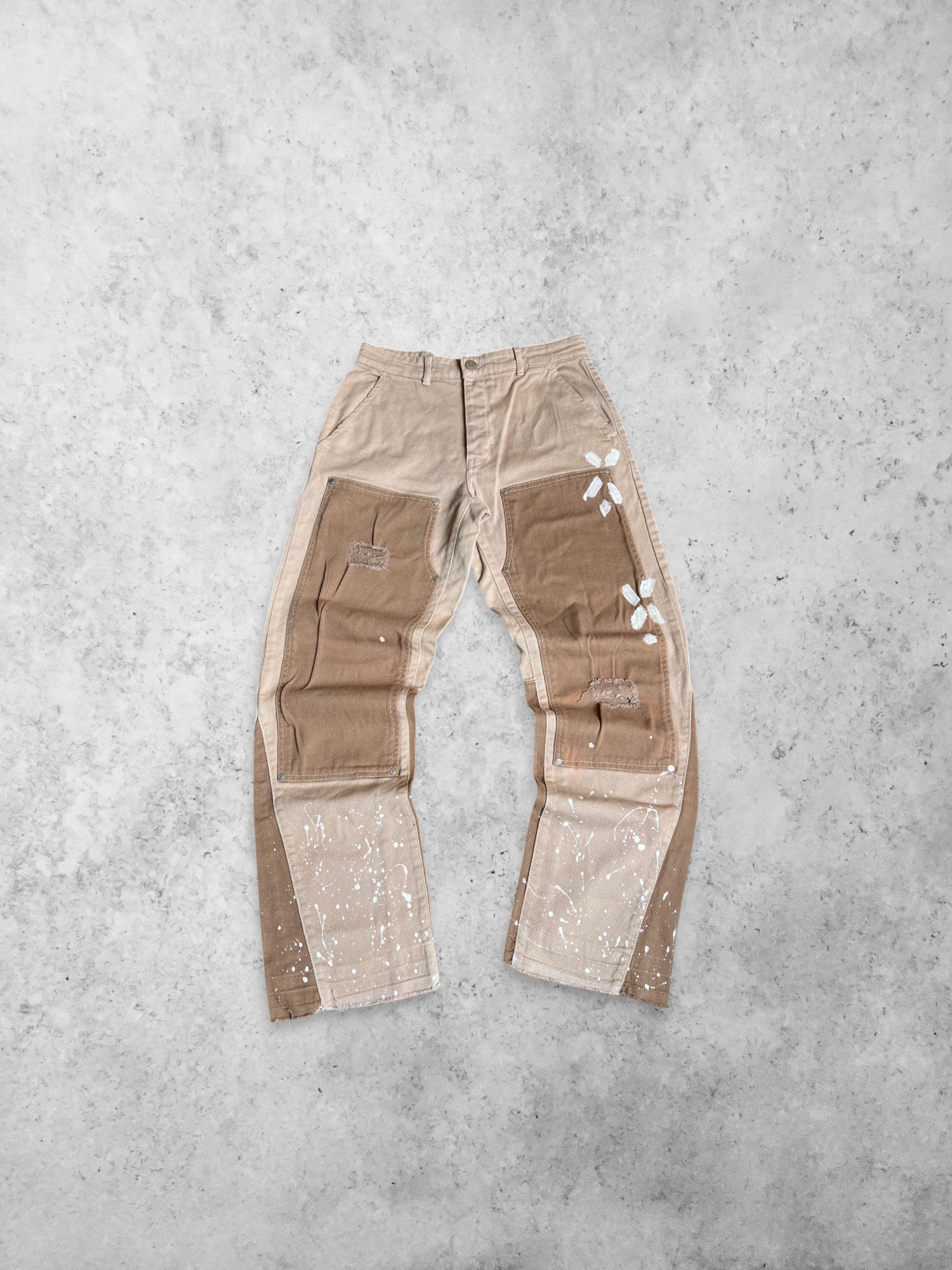 BOOHOO MAN PAINT SPLATTER CARPENTER JEANS