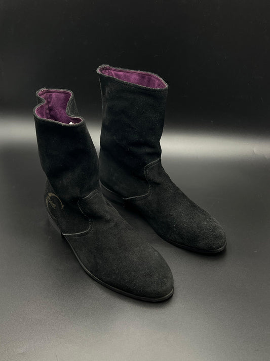 JUSTCAVALLI SUEDE LONG CHELSEA BOOTS