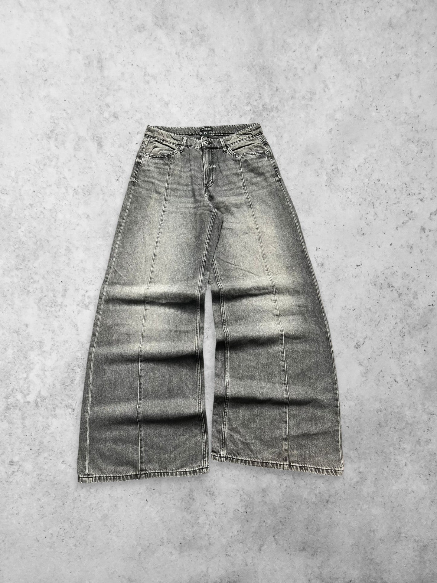 LINDEX GREY SUPER BAGGY JEANS