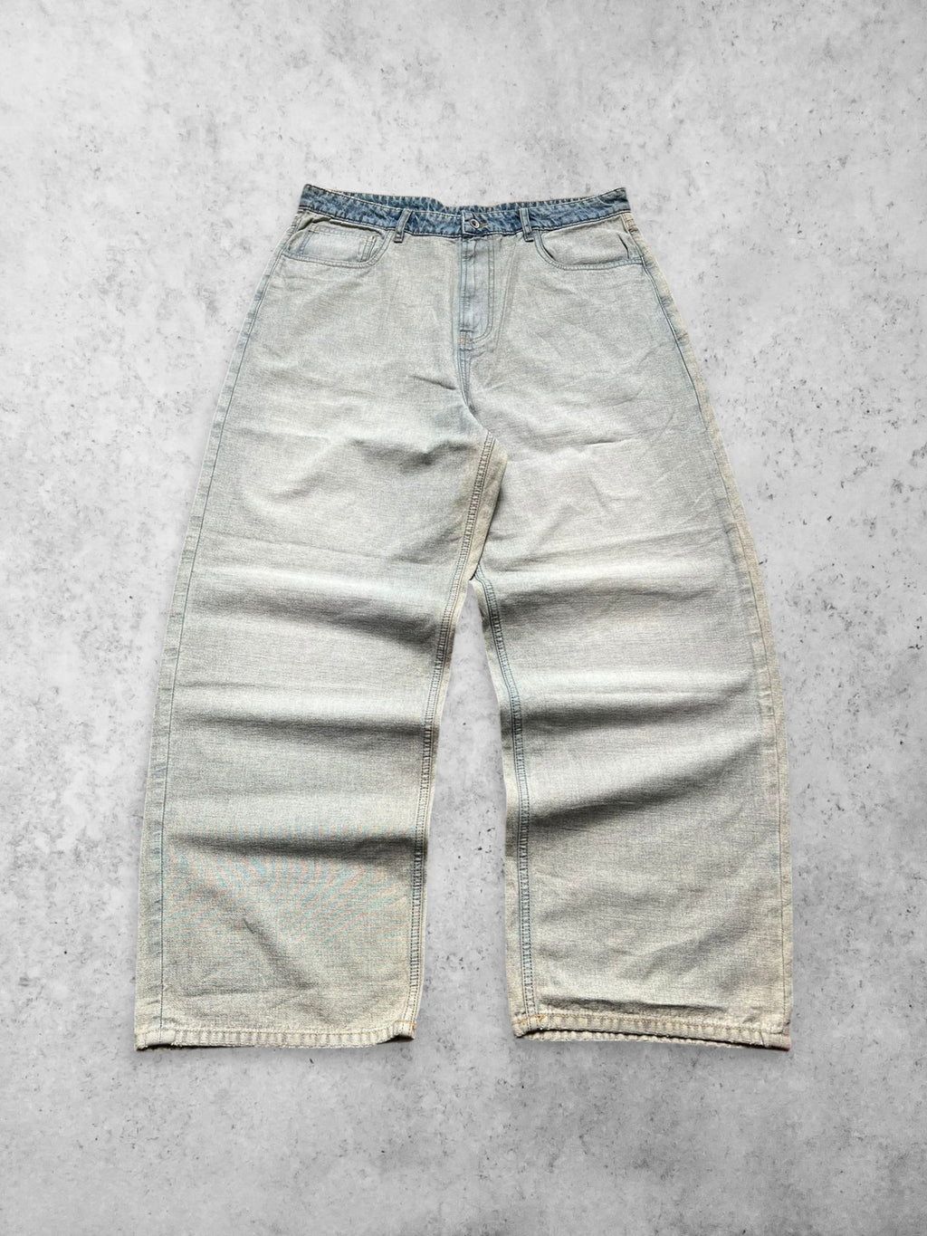 VINTAGE INSIDEOUT BLUE SUPER BAGGY JEANS