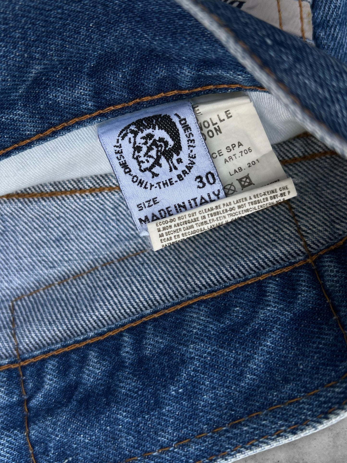 DIESEL BLUE RELAXED FIT JEANS