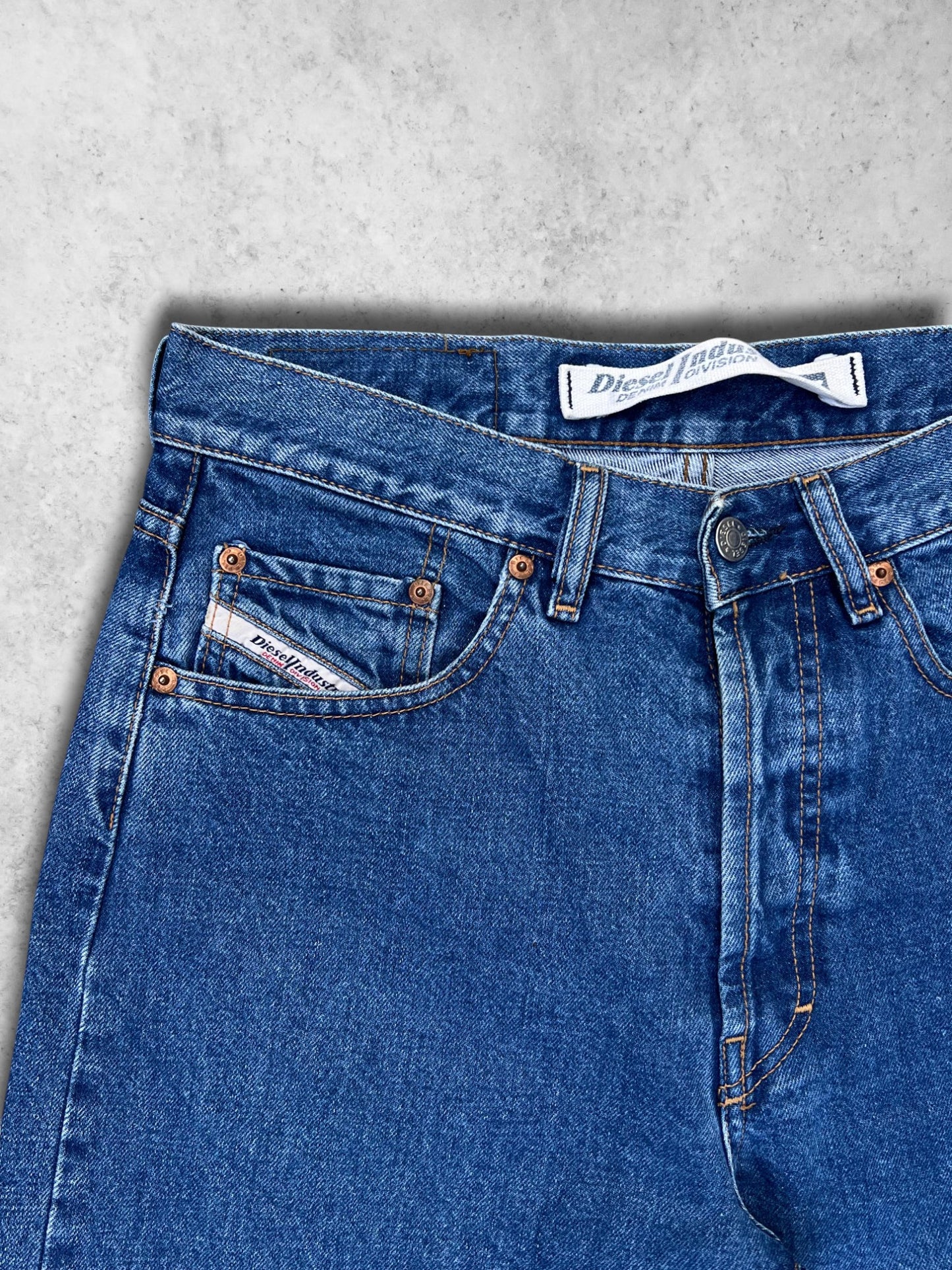 DIESEL BLUE RELAXED FIT JEANS