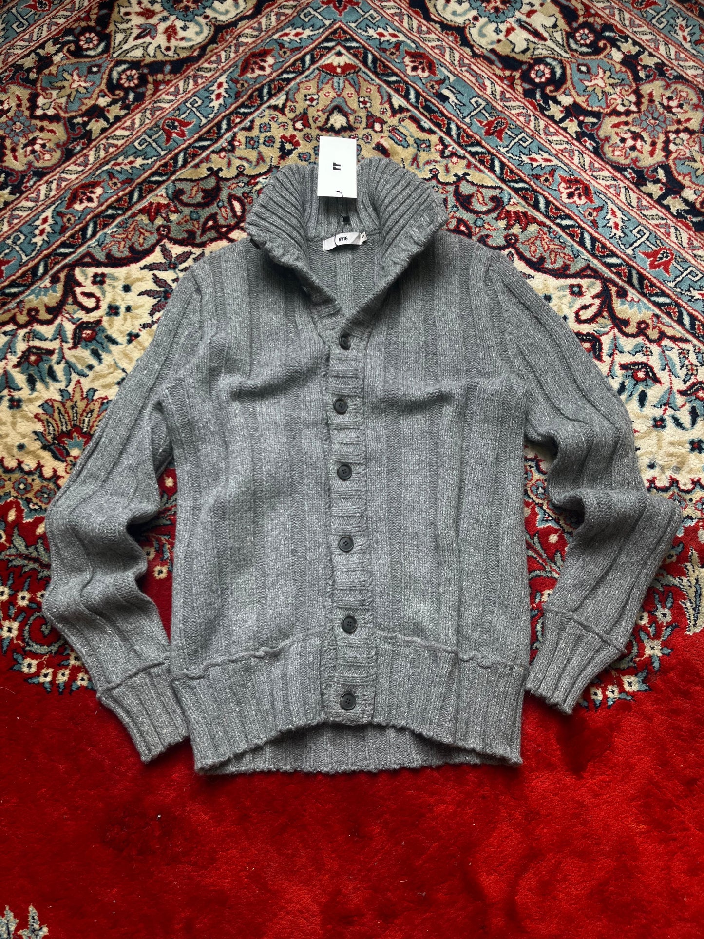 K516 Grey Button Down Sweater