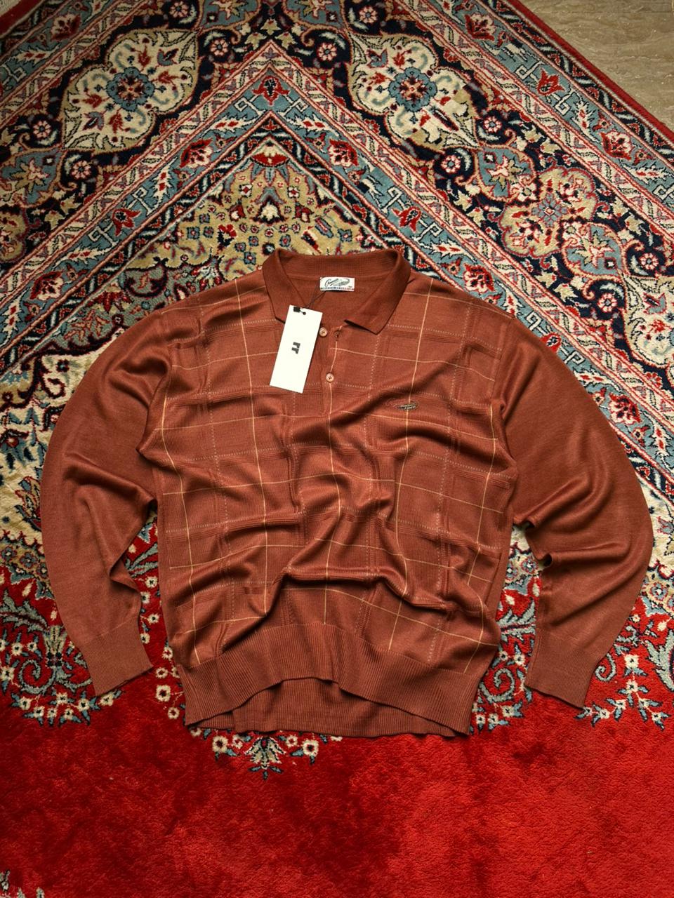 Crocodile Brown Knited Polo