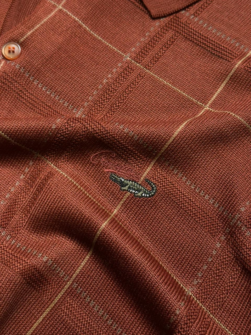Crocodile Brown Knited Polo