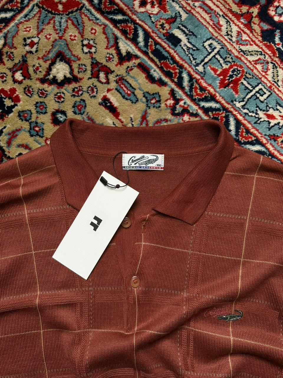 Crocodile Brown Knited Polo