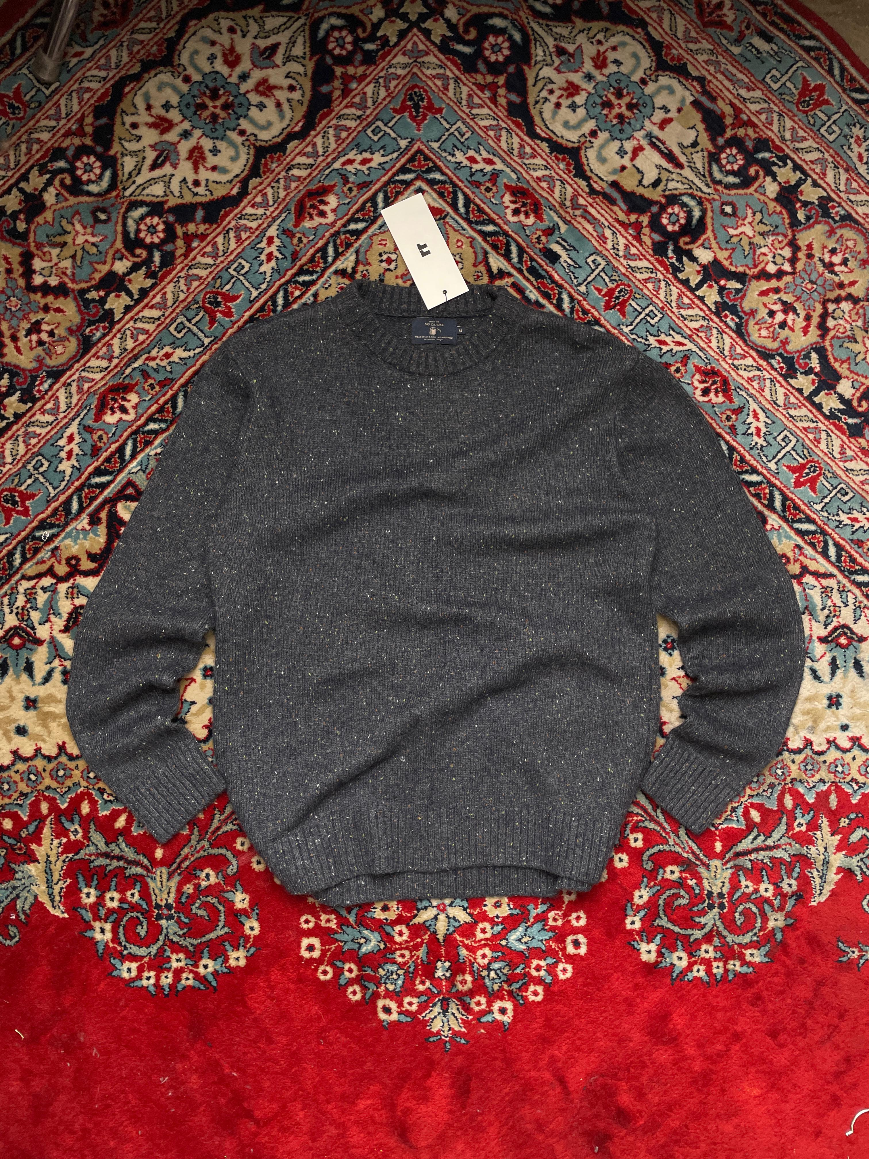 Mo Casual Grey Knitted Wool Sweater