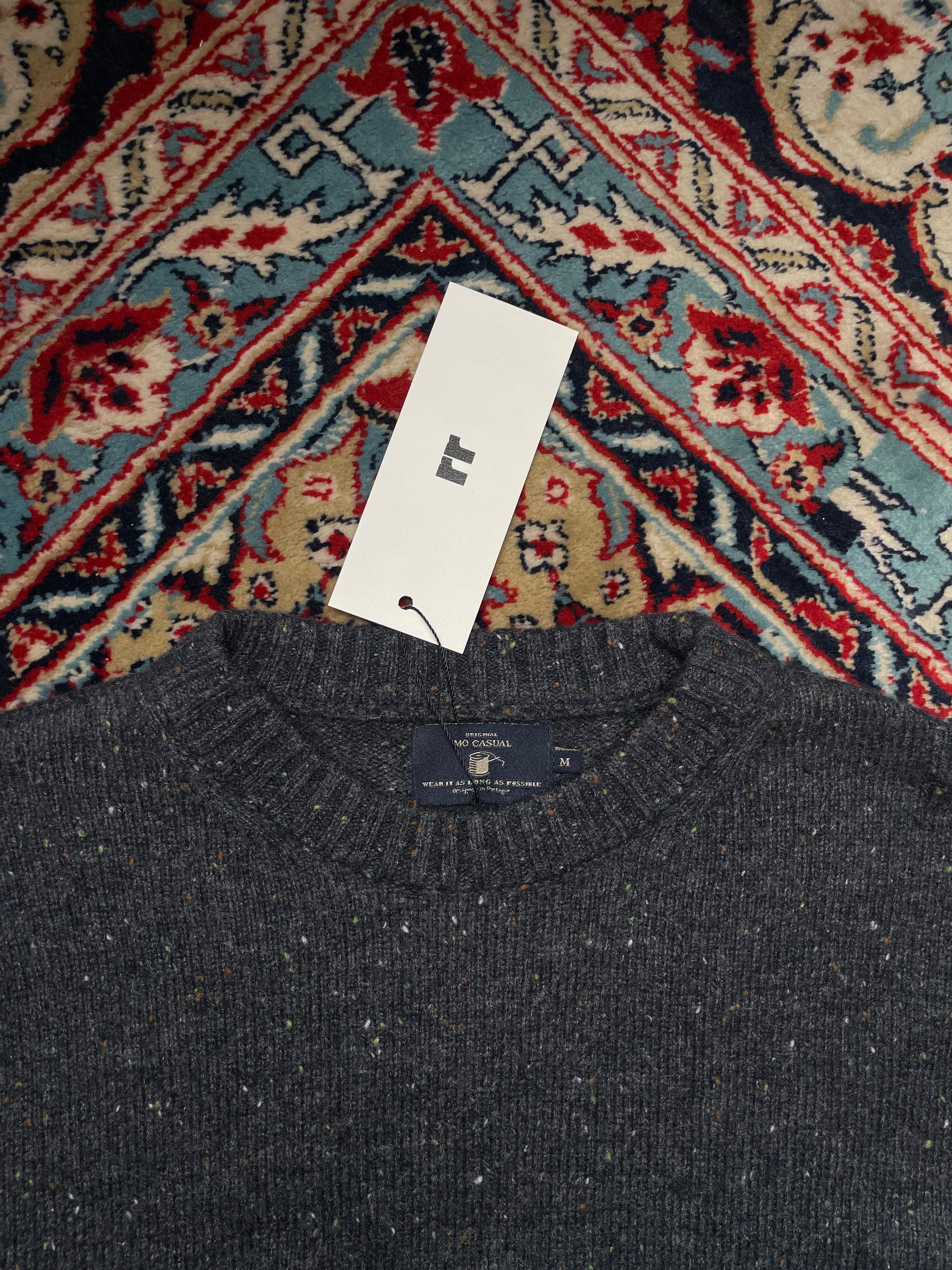 Mo Casual Grey Knitted Wool Sweater