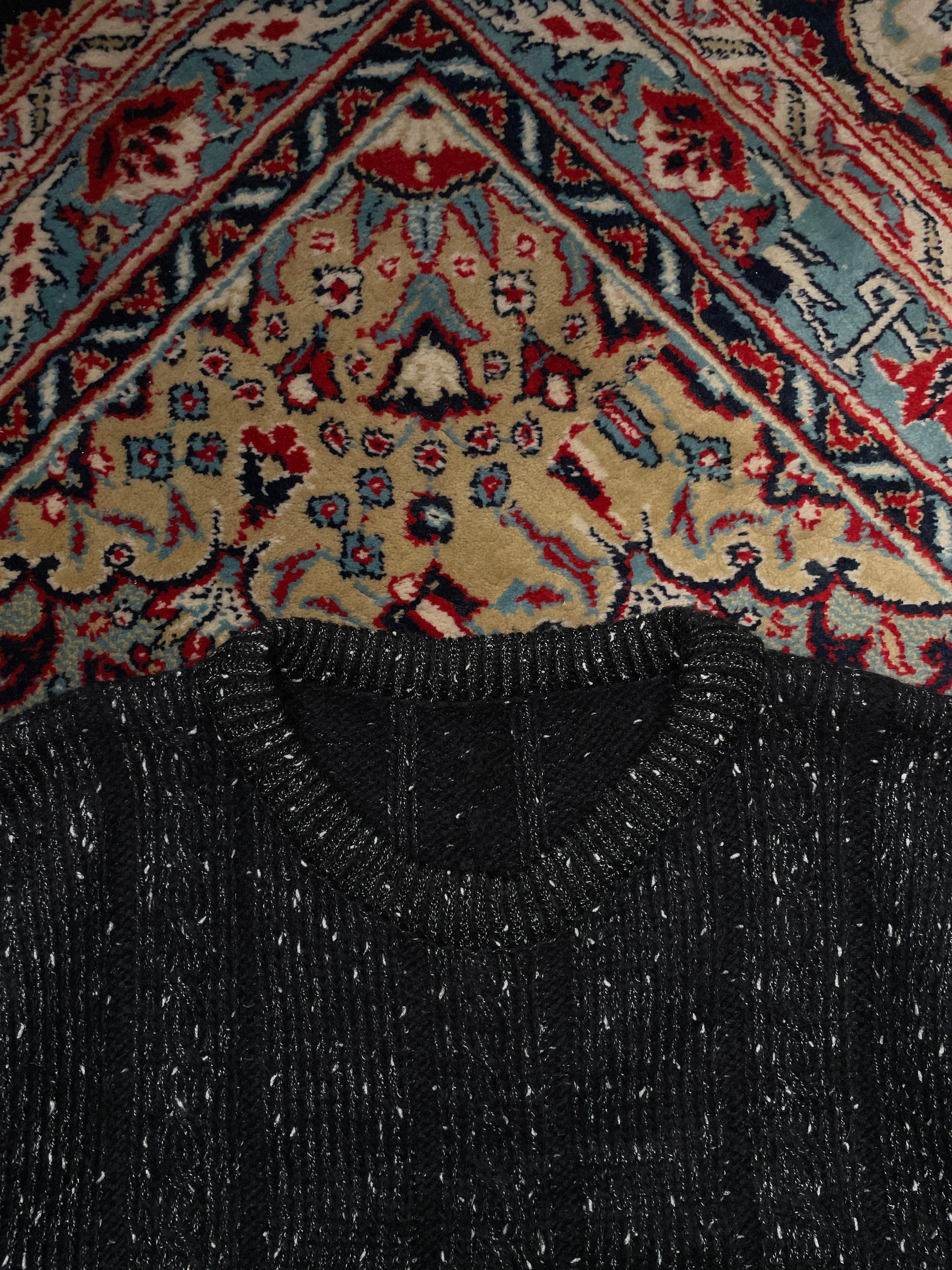 Black Art Knitted Relaxed Fit  Sweater