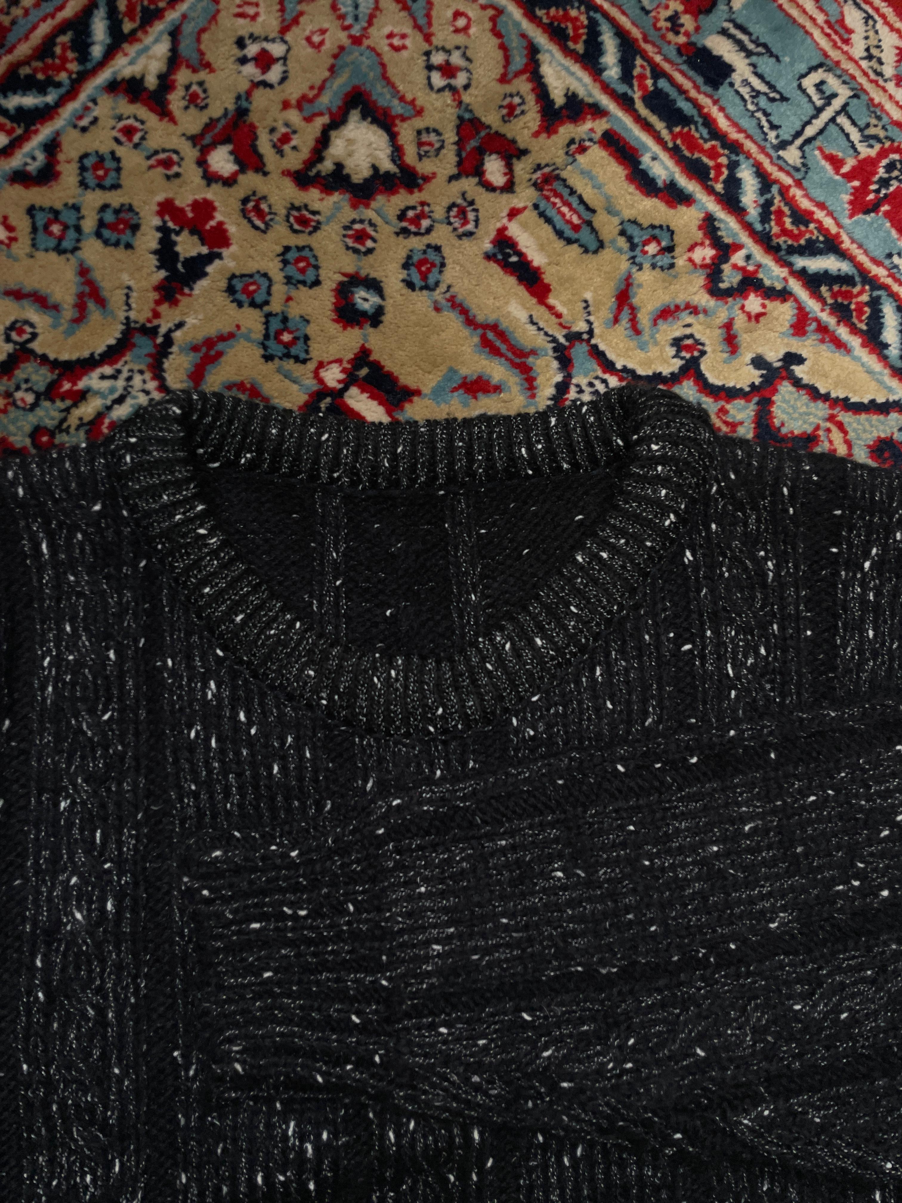 Black Art Knitted Relaxed Fit  Sweater