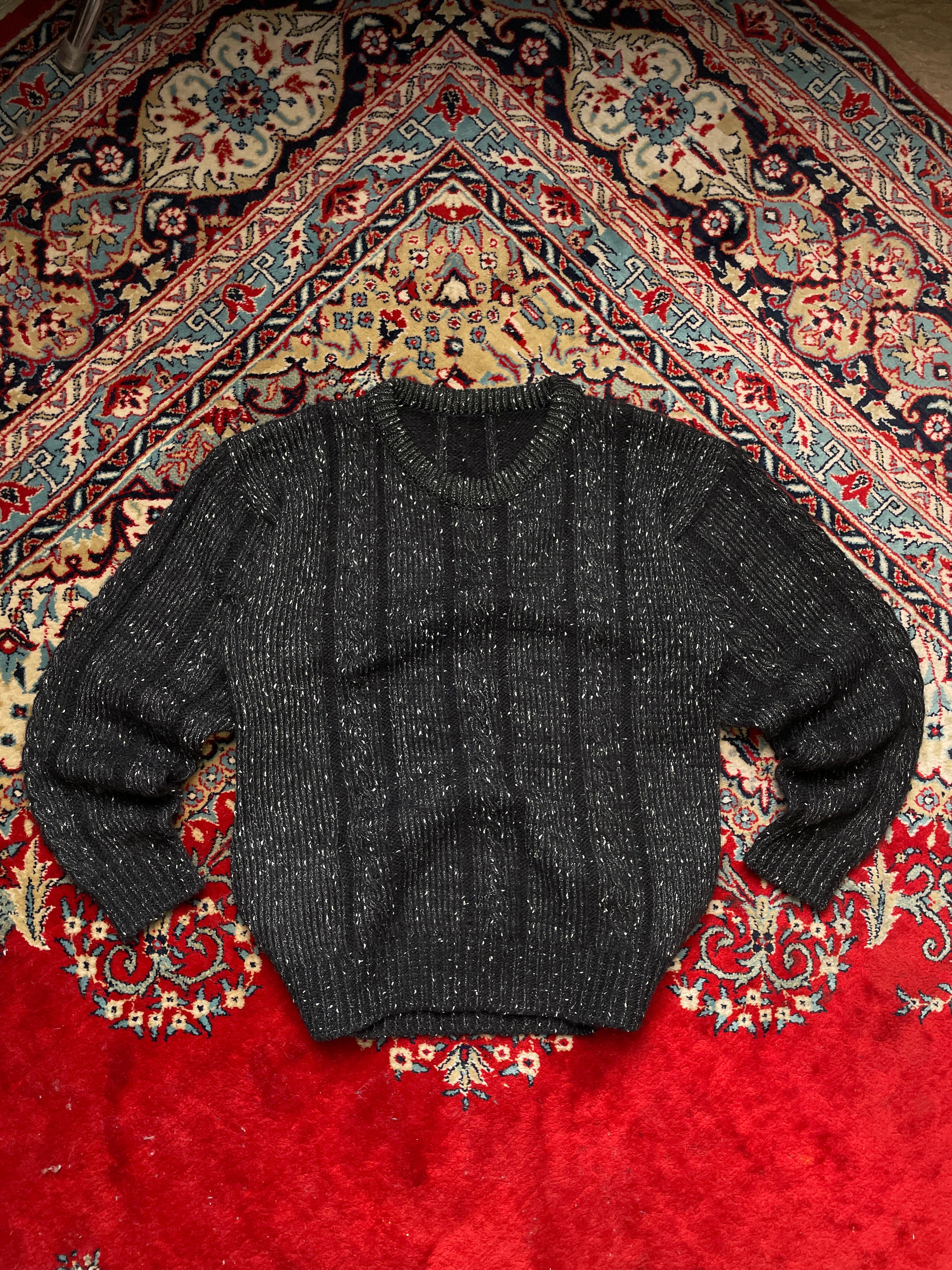 Black Art Knitted Relaxed Fit  Sweater