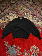 Spick and Spain Black Sweater with Sheer Balloon/Puff Sleeves