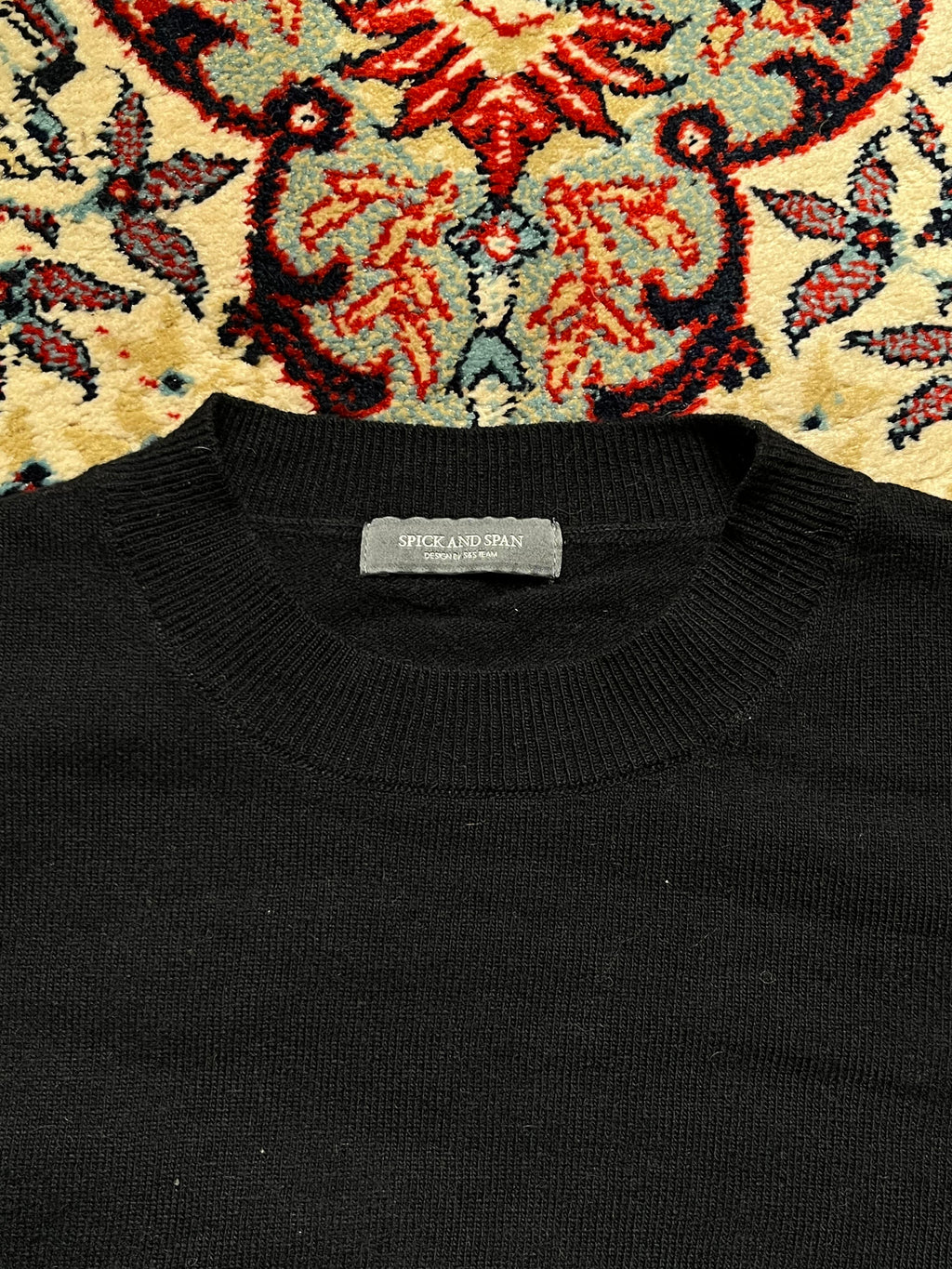 Spick and Spain Black Sweater with Sheer Balloon/Puff Sleeves