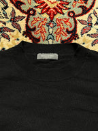 Spick and Spain Black Sweater with Sheer Balloon/Puff Sleeves