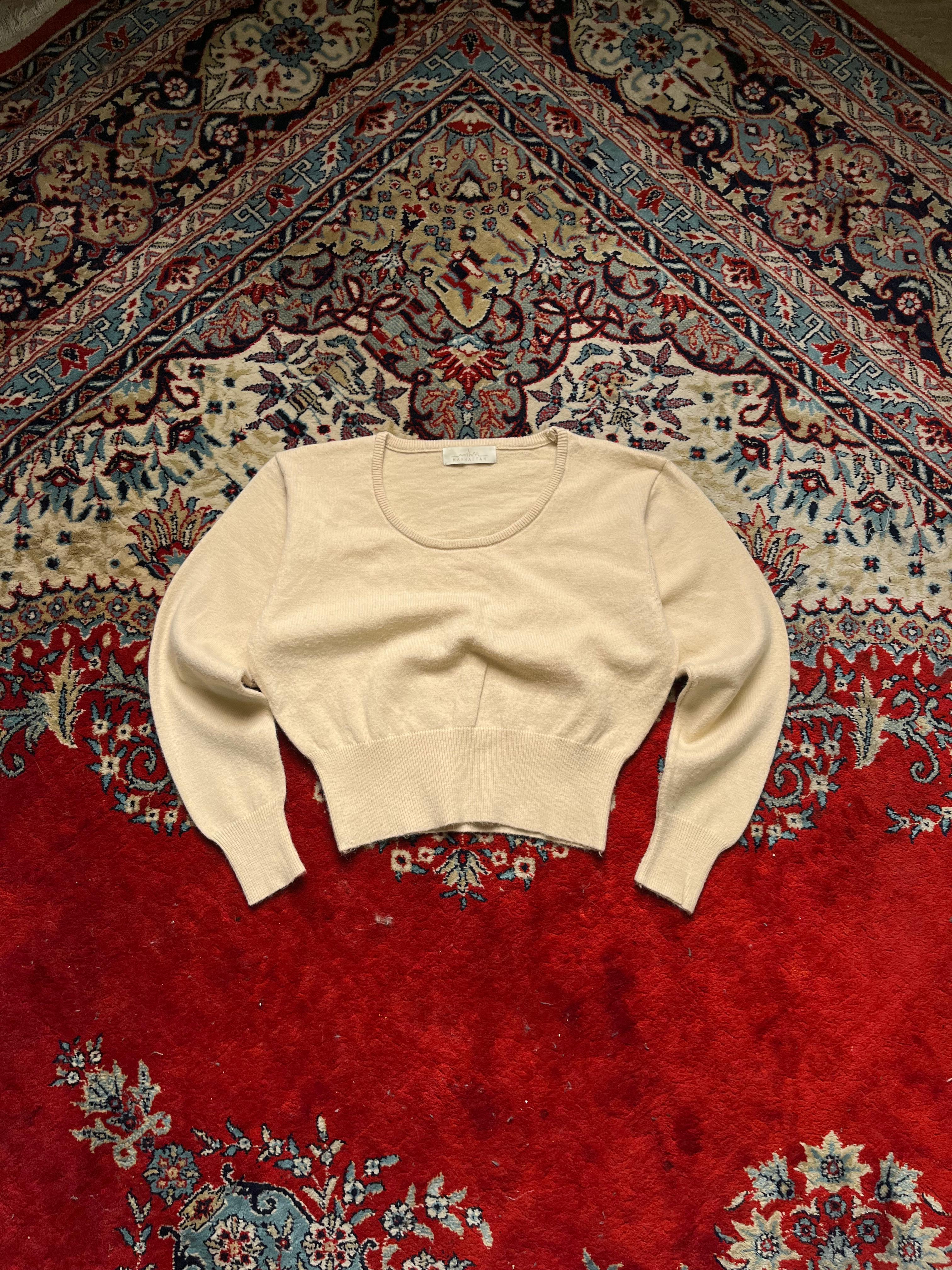 Manhattan Beige Boxy Fit Sweater