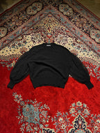 Spick and Spain Black Sweater with Sheer Balloon/Puff Sleeves