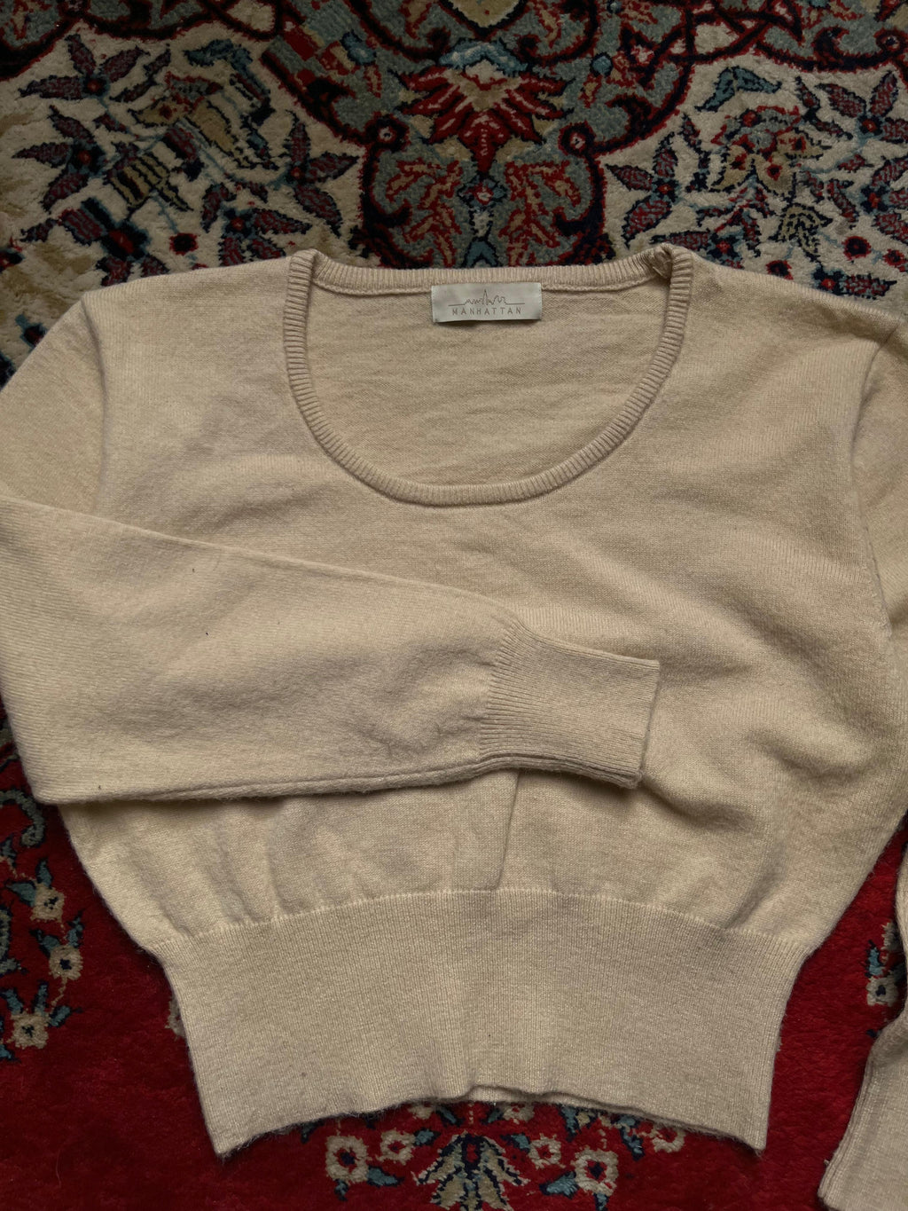 Manhattan Beige Boxy Fit Sweater