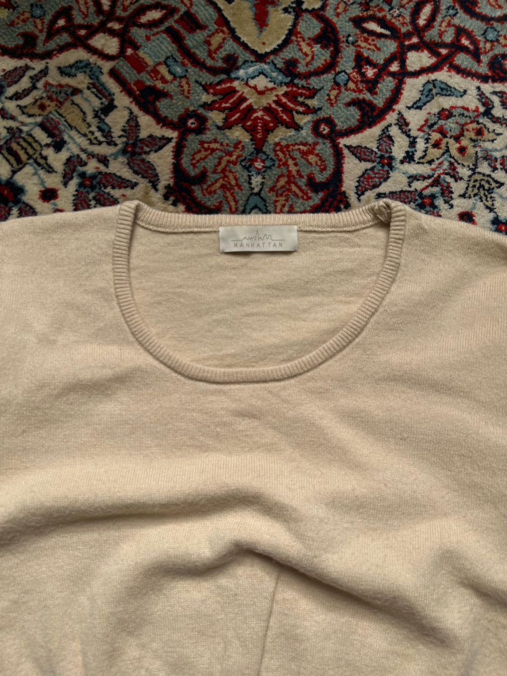 Manhattan Beige Boxy Fit Sweater