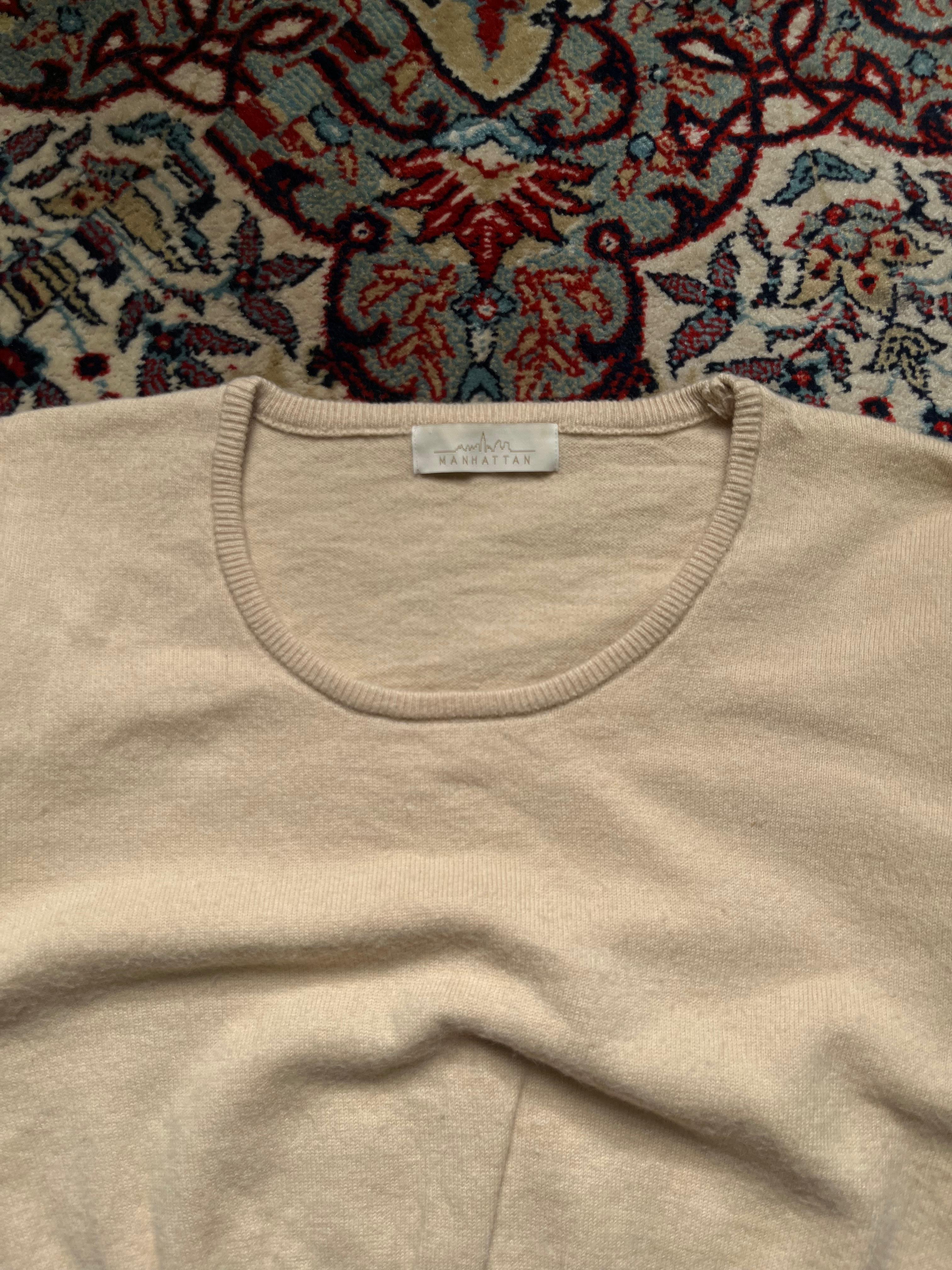 Manhattan Beige Boxy Fit Sweater