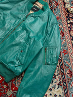 GREEN FANG IGNITION BOXY FIT LEATHER JACKET