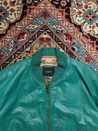 GREEN FANG IGNITION BOXY FIT LEATHER JACKET
