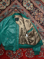 GREEN FANG IGNITION BOXY FIT LEATHER JACKET