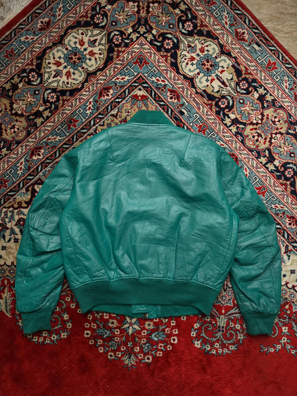 GREEN FANG IGNITION BOXY FIT LEATHER JACKET