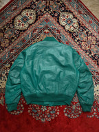 GREEN FANG IGNITION BOXY FIT LEATHER JACKET