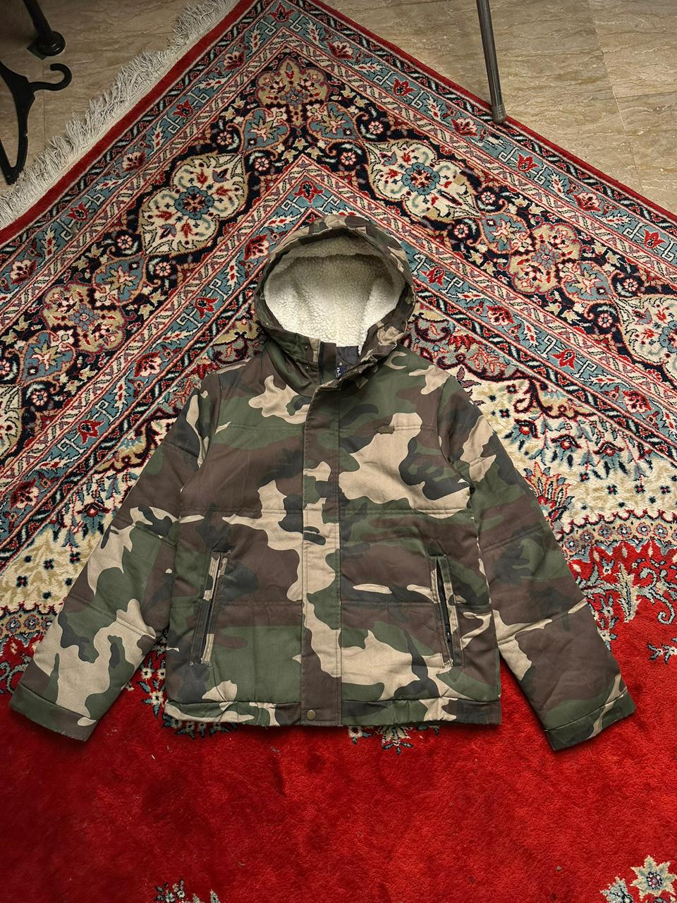 VANS CAMO RELAXED FIT DENIM HOODIE w FLEECE LINING