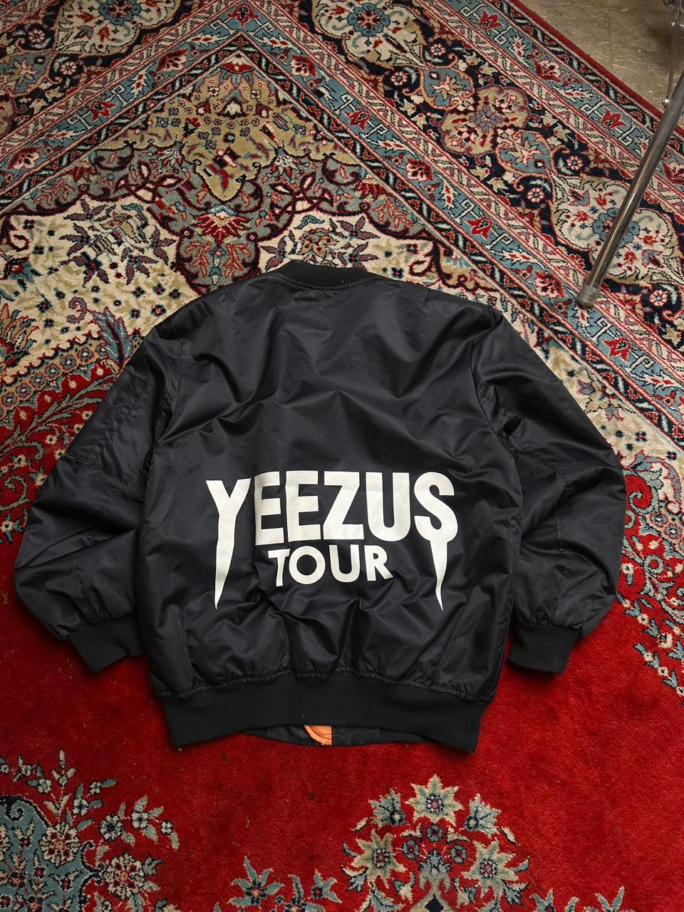 RARE VINTAGE Yeezus Tour MA-1 Bomber Flight Jacket Black with Orange Lining