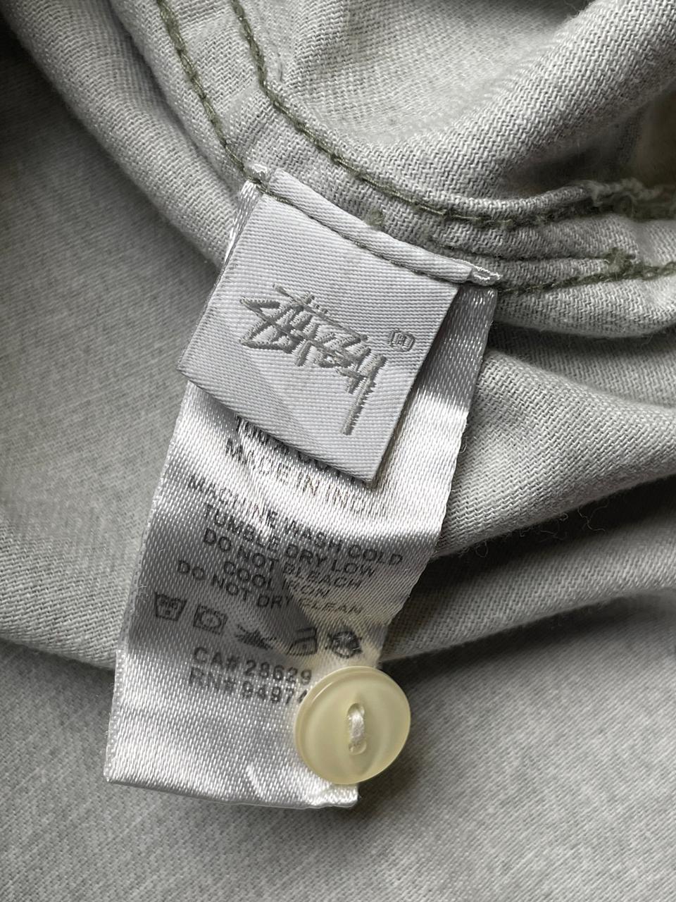Stussy Olive Green Feather Panel Overshirt Shacket