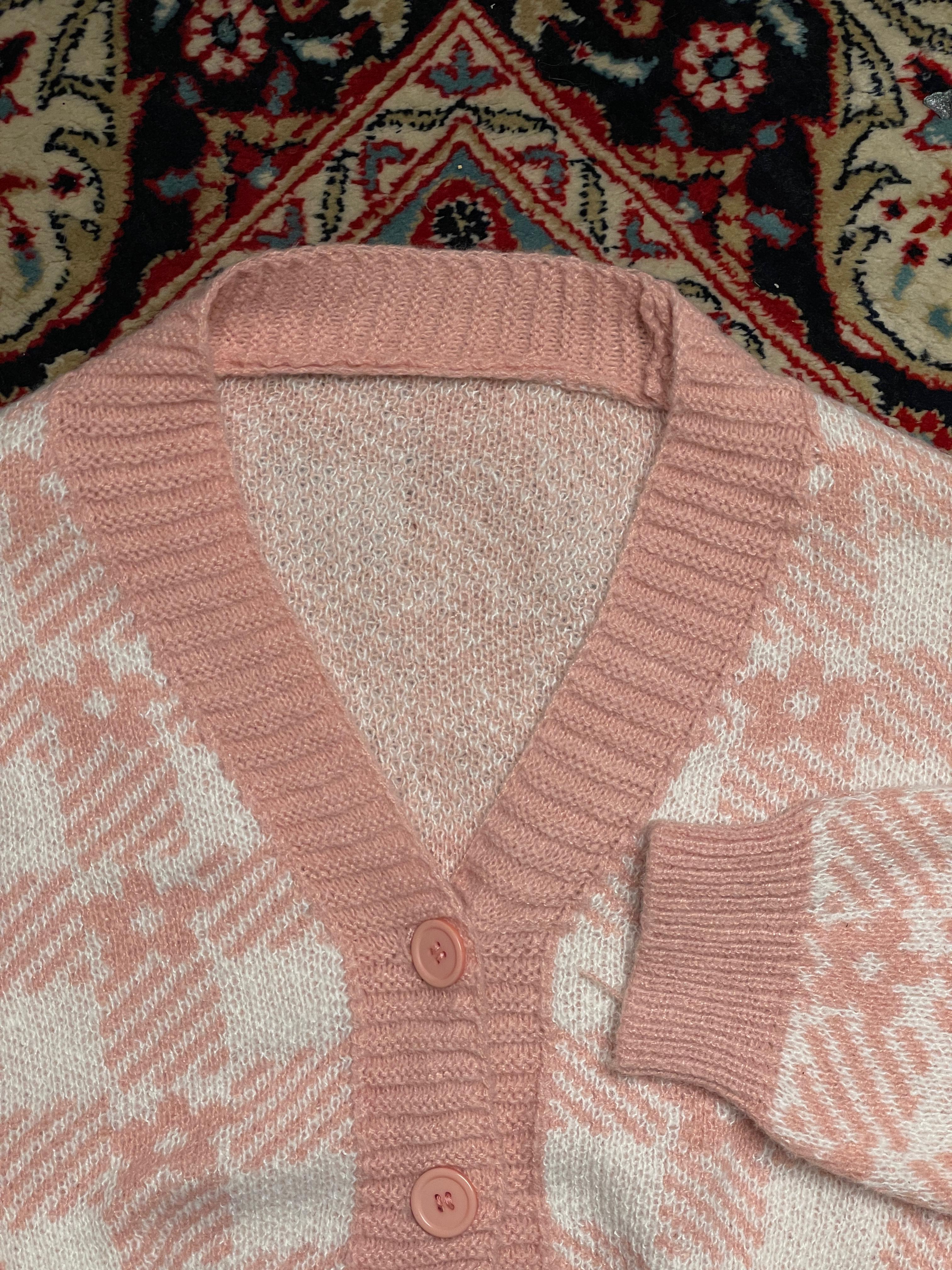 women relaxed fit pink printed Cardigan