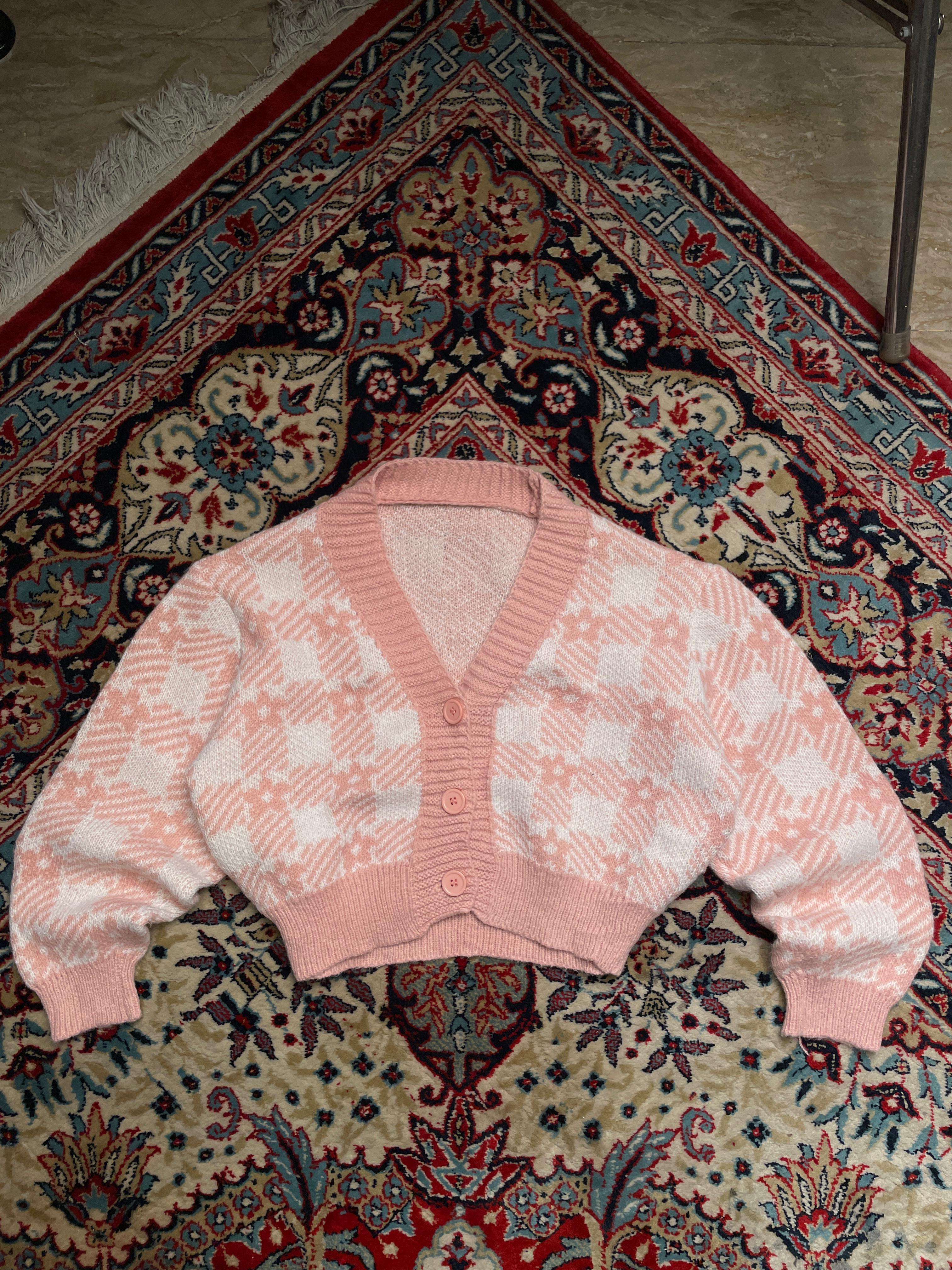 women relaxed fit pink printed Cardigan
