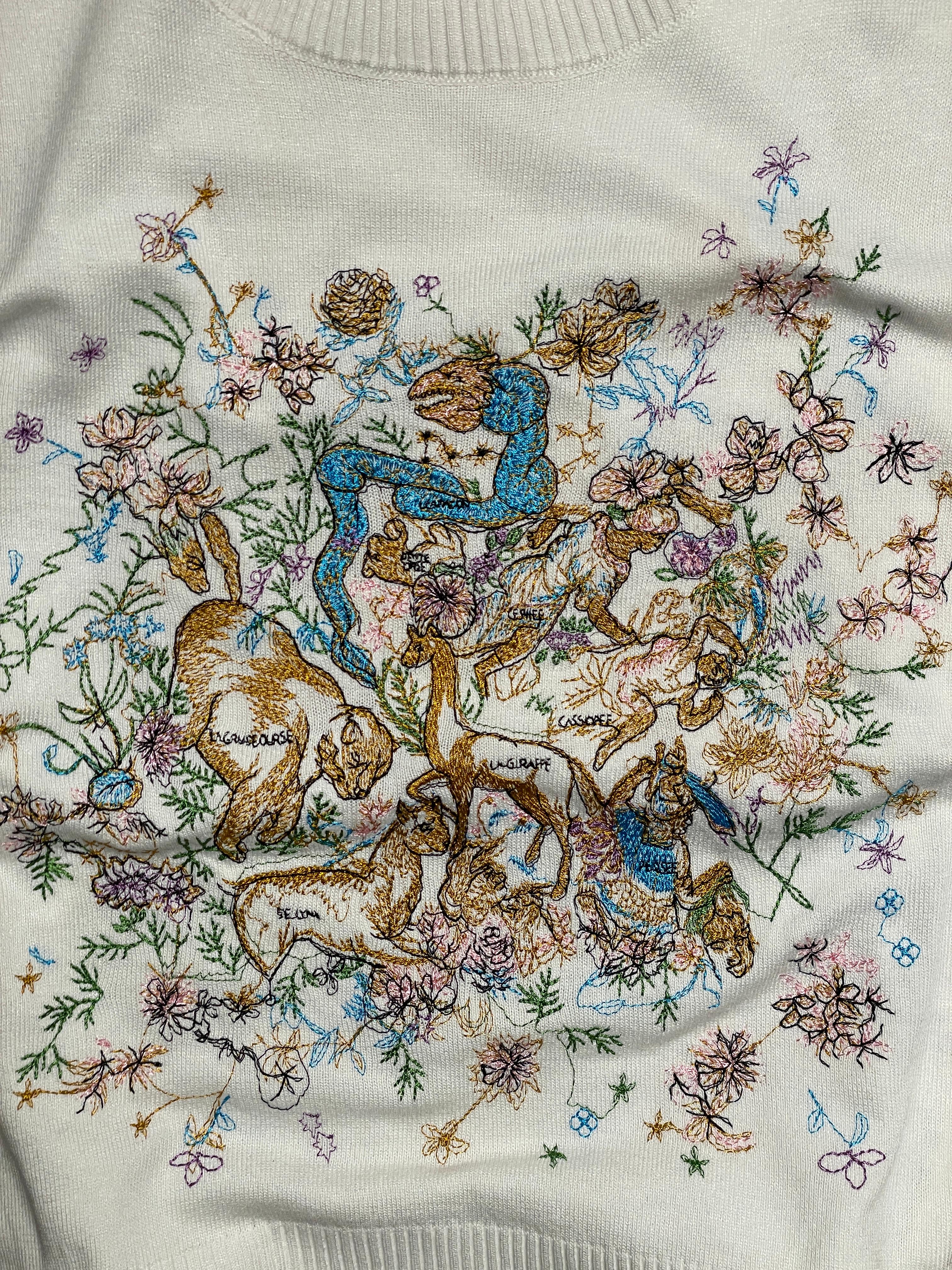 Vintage Embroidered sleeveless sweater