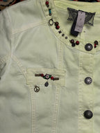 VINTAGE GREEN DENIM LACY BUTTON DOWN