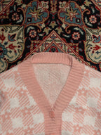 women relaxed fit pink printed Cardigan