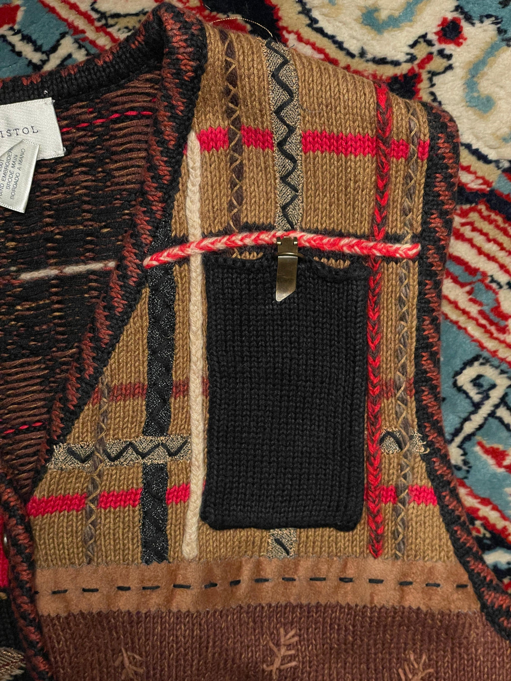 Susan Bristol embroidered sleeveless sweater