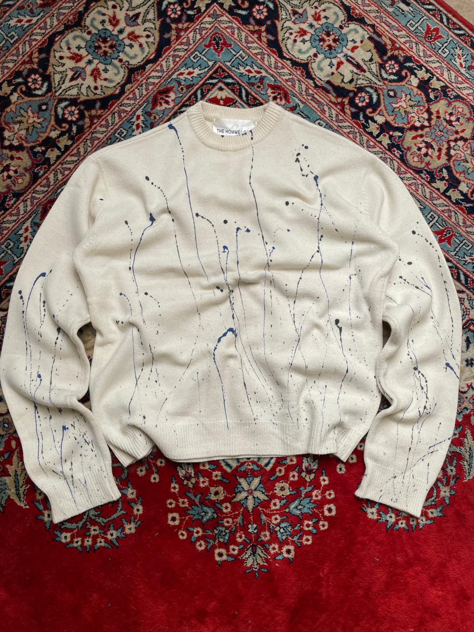 The Homme Loose Pain splatter all over relaxed fit sweater