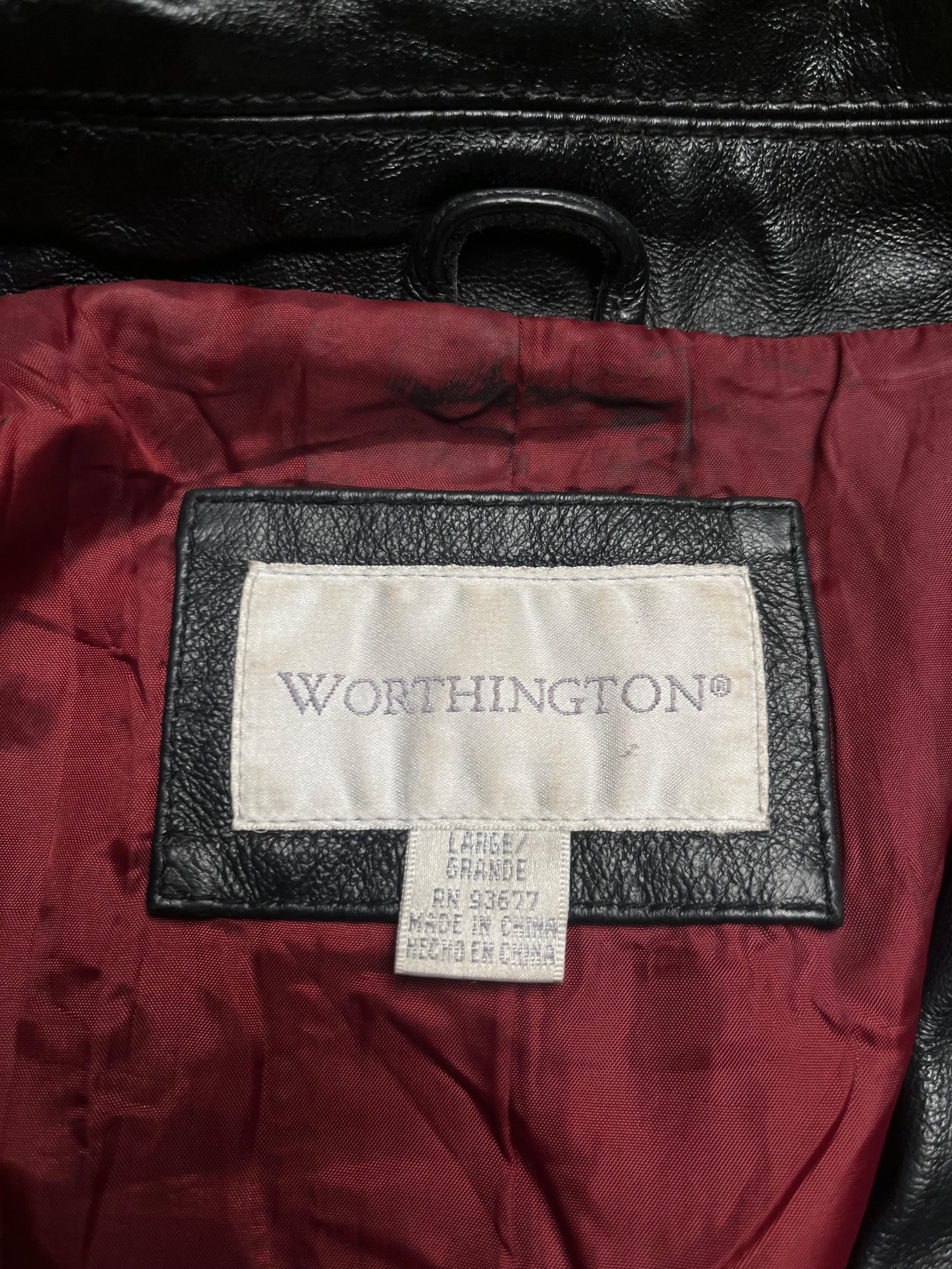 Midnight Black Worthington Leather Blazer with Wine Lining
