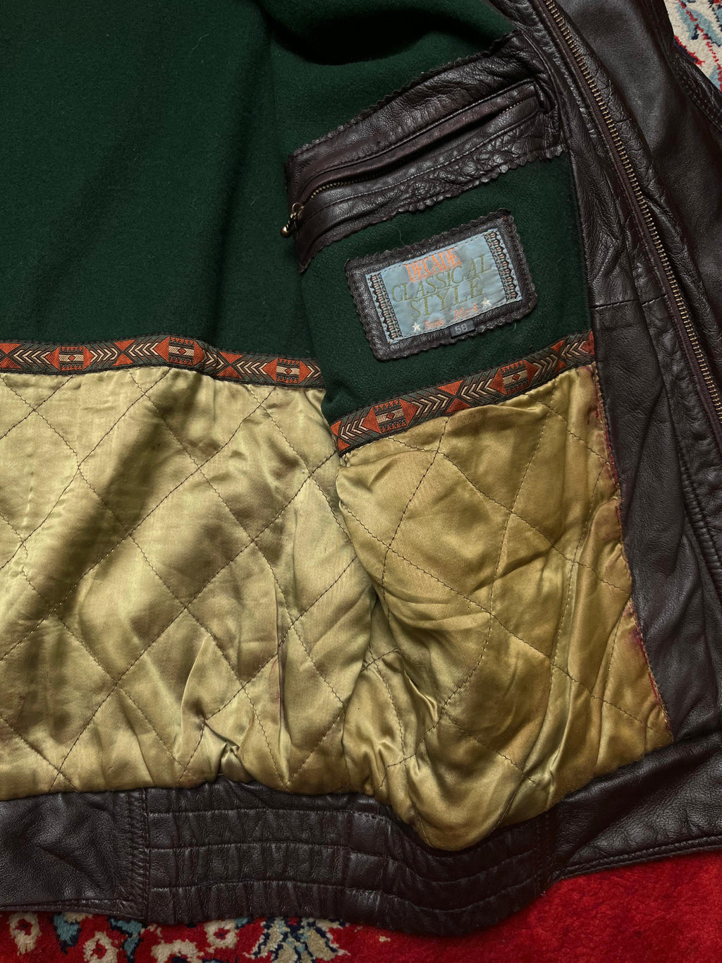 Decade Classic Style Vintage Brown Leather Jacket