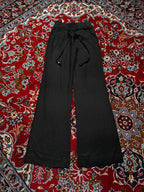 Dorosi Women Black Linen Wide Fit Trousers - 24