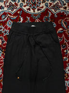 Dorosi Women Black Linen Wide Fit Trousers - 24