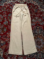 Rewash Women Beige Linen Wide Fit Trousers - 24