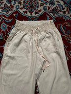 Rewash Women Beige Linen Wide Fit Trousers - 24