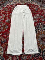 Women White Floral Lace Panel Wide Fit Beach Trousers - 24