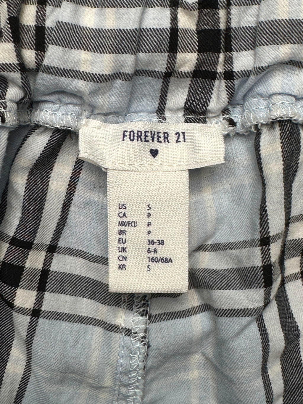 Forever 21 Women Light Blue Plaid Wide Fit Trousers - 24
