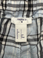 Forever 21 Women Light Blue Plaid Wide Fit Trousers - 24