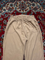 Cisono Women Taupe Beige Linen Trousers - 26