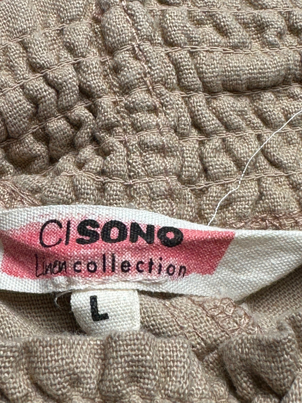 Cisono Women Taupe Beige Linen Trousers - 26