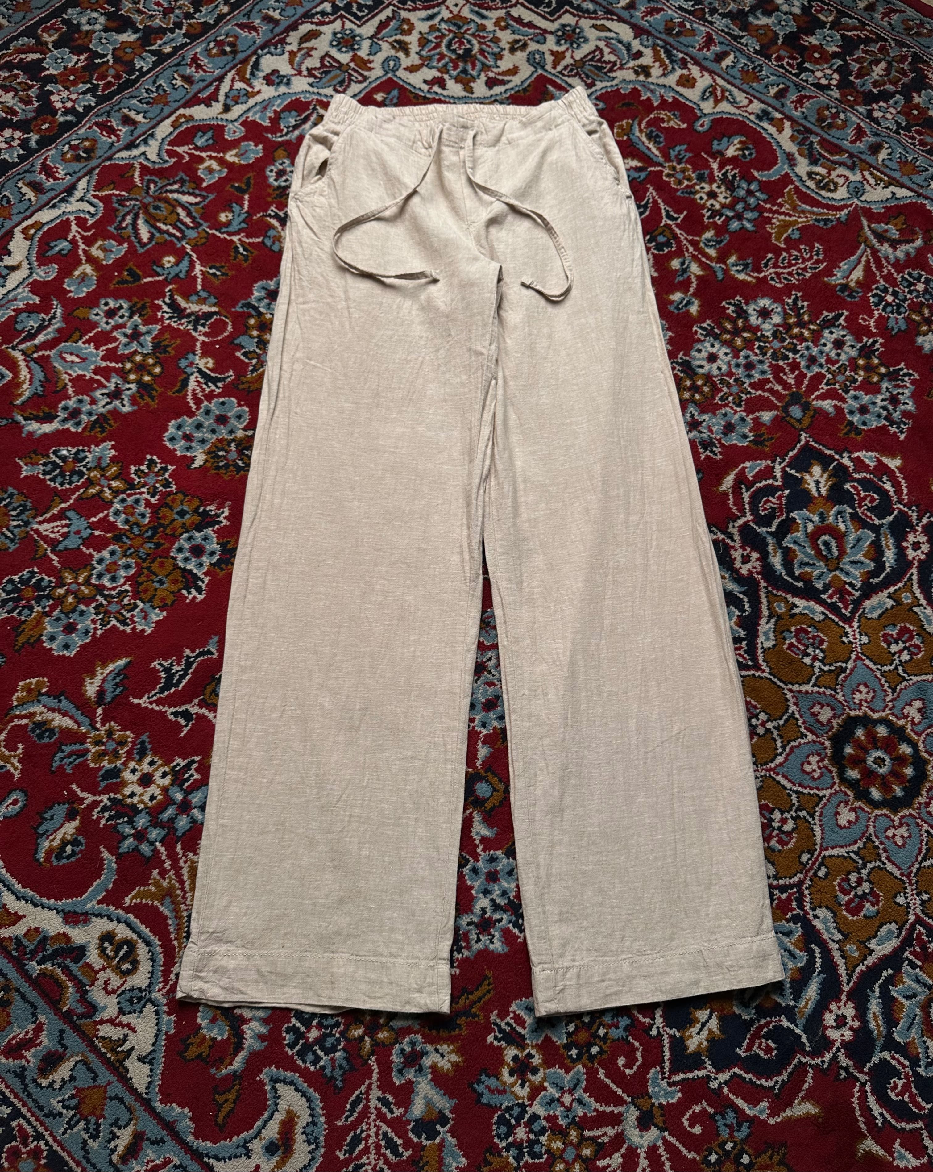 Joe Fresh Women Beige Linen Wide Fit Trousers - 24